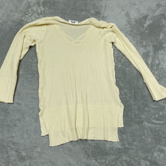 Mod Womens Long Sleeve Knit Sweater Tunic Beige Size L Lightweight a0956 - Picture 8 of 9